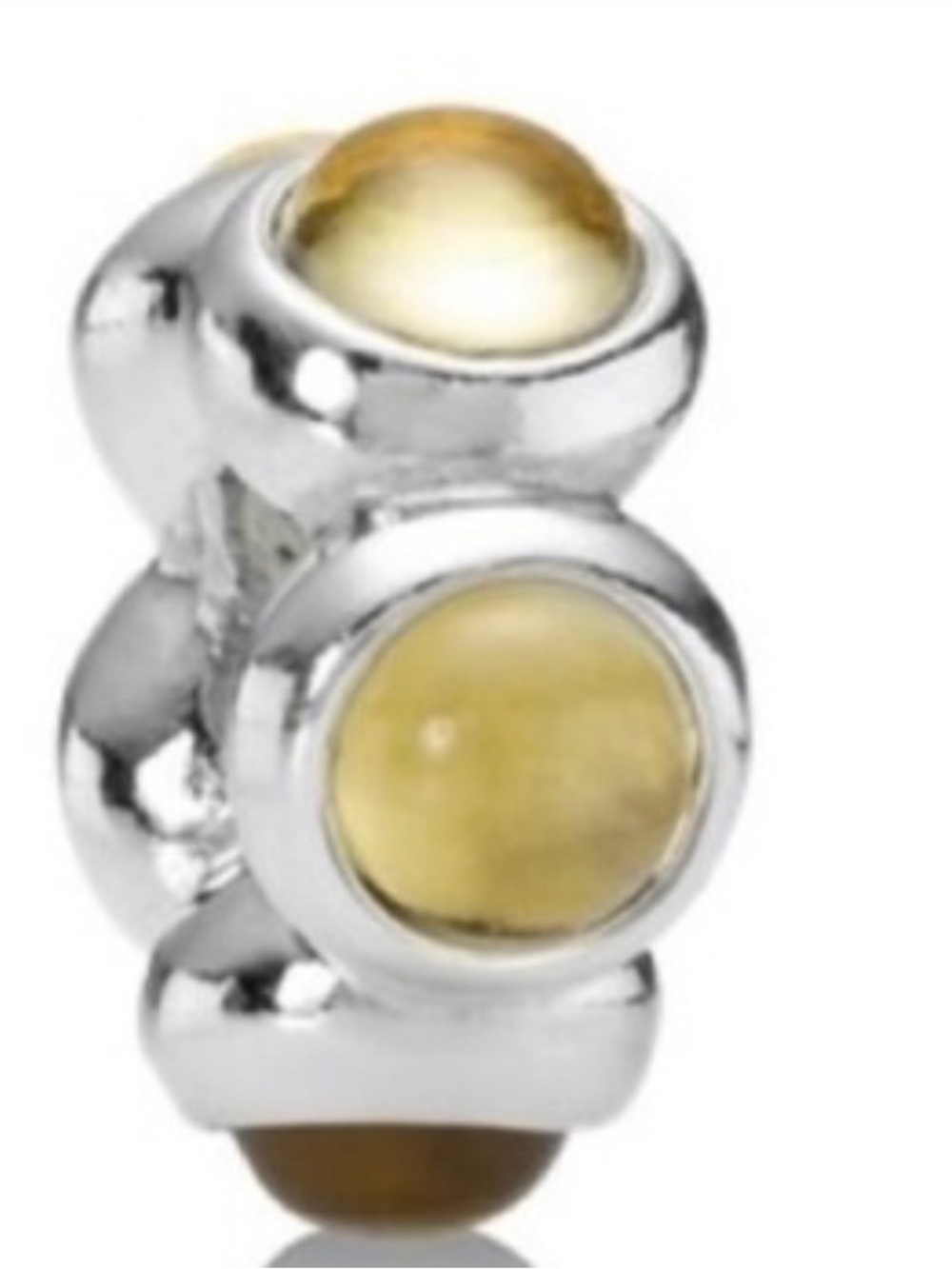 Sterling Silver Amber citrine cabachon charm